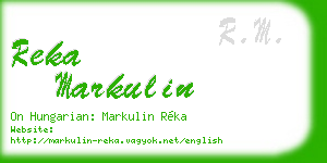 reka markulin business card